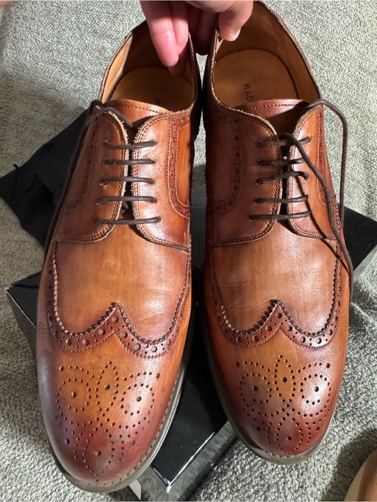Magnanni Men\'s Tan/Burnt Orange Leather Wingtip Derbys main image 5
